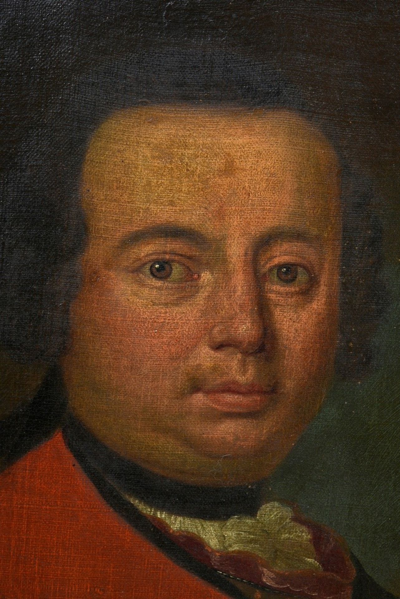 Unknown portraitist of the 18th c. "Man with red skirt, armor and orders" (from the family v. Trosc - Image 3 of 8