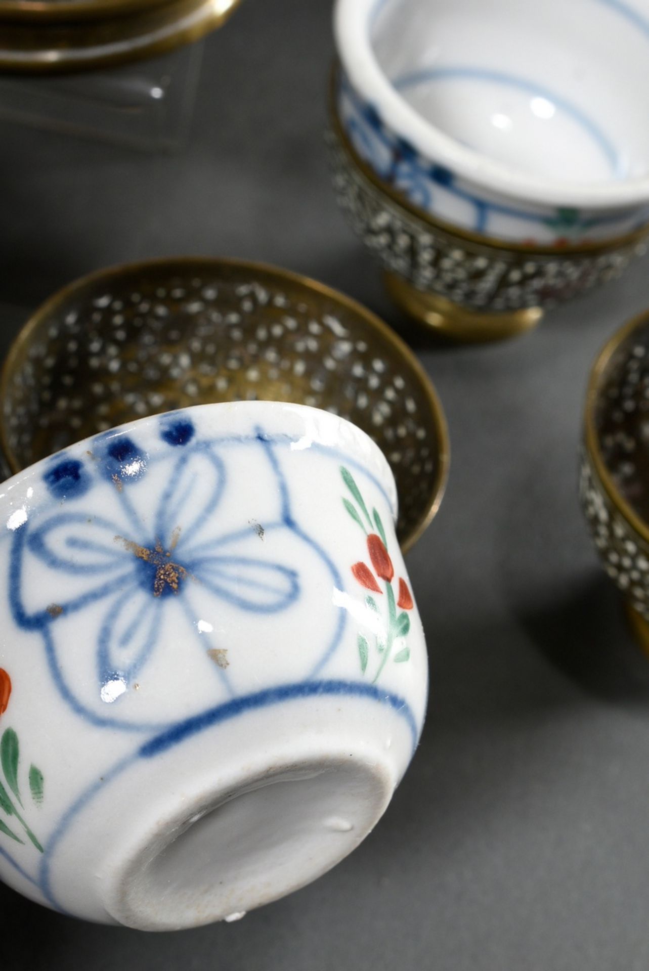 9 piece Ottoman mocha set with richly chiselled decoration "characters and arabesques", c. 1900, co - Image 3 of 10