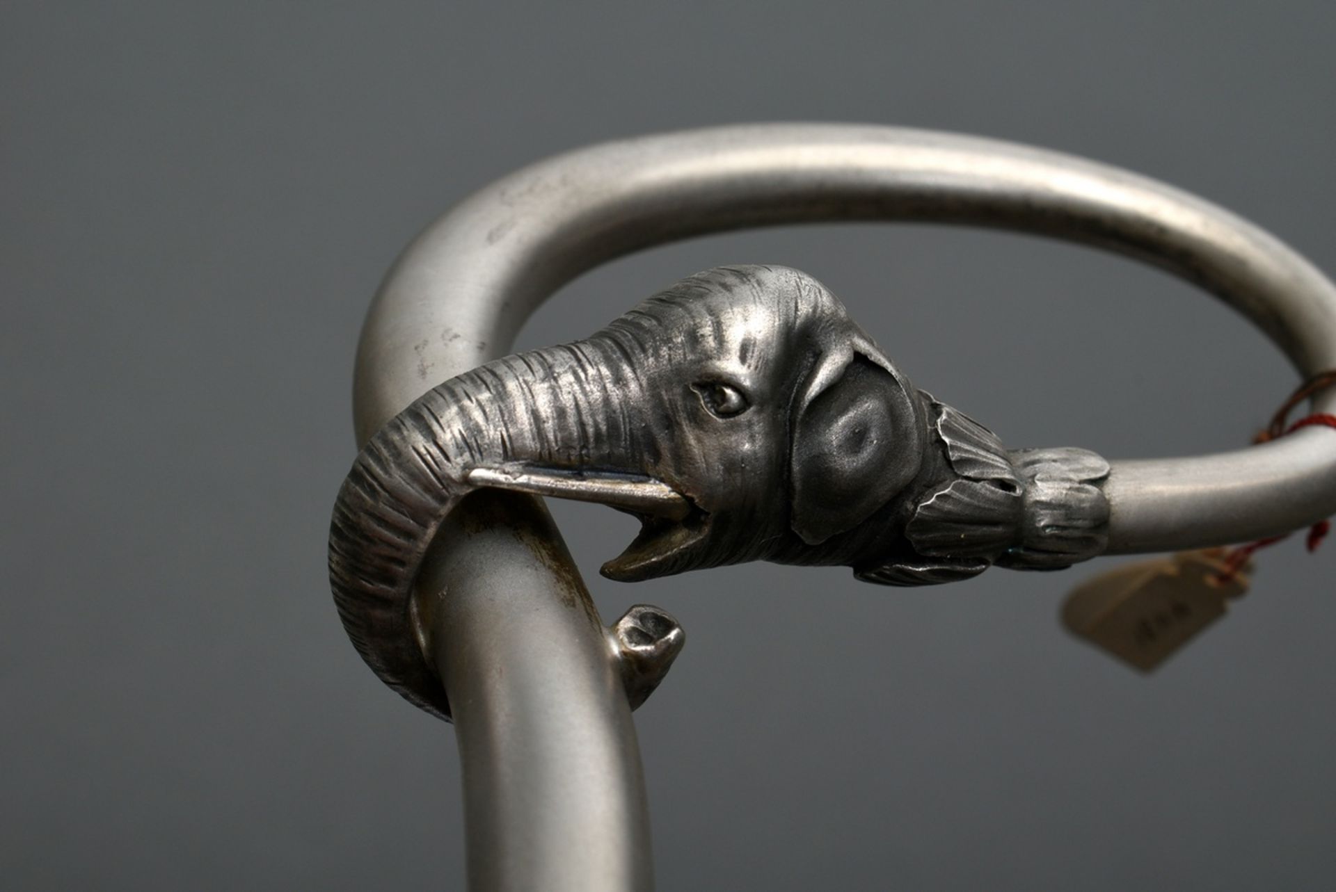 2 Diverse Jugendstil Schirmgriffe mit figürlichem Dekor „Elefant“ und „Teufel“, Herst. AP (wohl Ado - Bild 2 aus 8