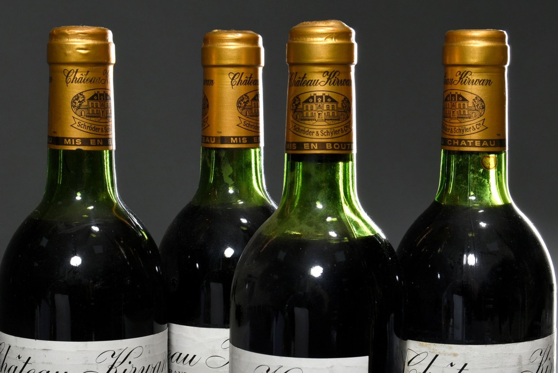 4 Flaschen 1983 Bordeaux Rotwein "Chateau Kirwan", grand cru classé, Margaux, Schlossabfüllung, 0,7 - Bild 4 aus 4