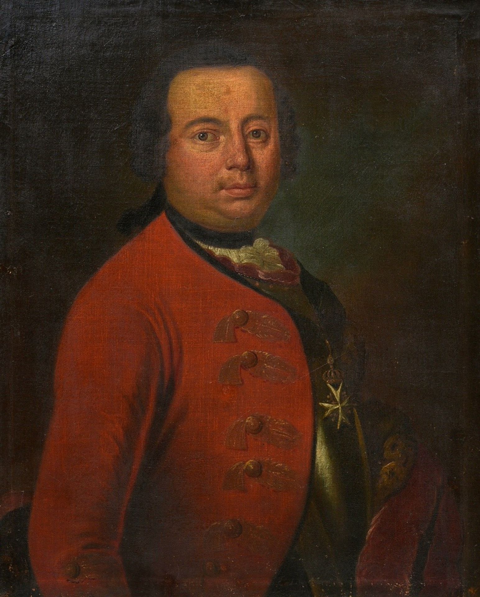 Unknown portraitist of the 18th c. "Man with red skirt, armor and orders" (from the family v. Trosc