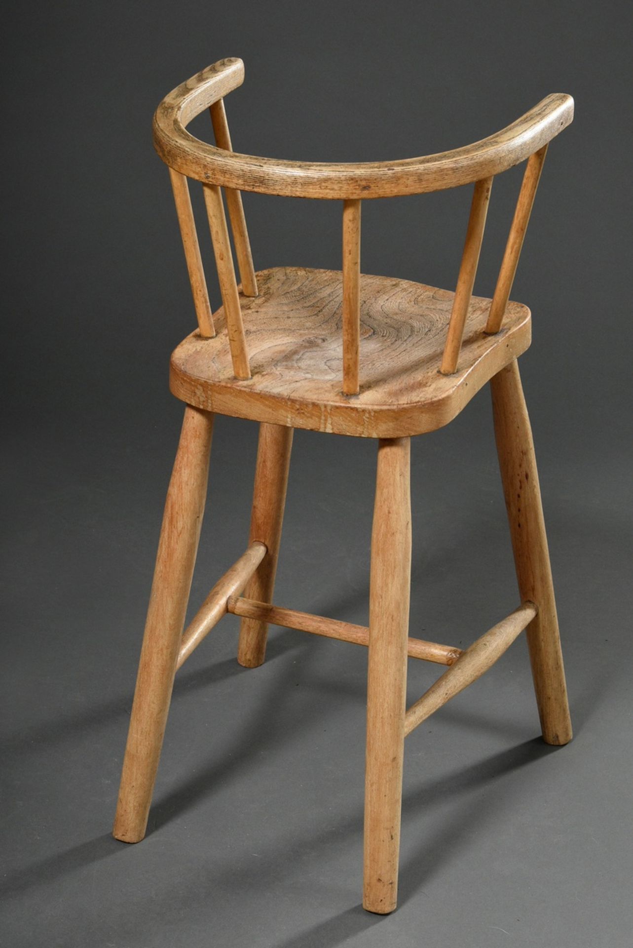 Rustic softwood high chair, h. 47/67,5cm - Image 2 of 2