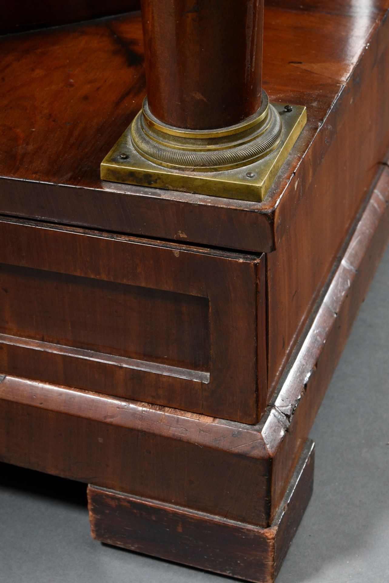 Empire mirror console with bronze "Swan" fittings, consisting of: semi-cylindrical console cabinet  - Image 12 of 16