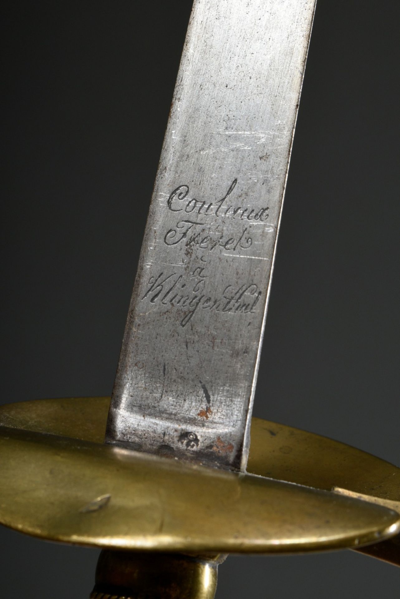 French sword for grenadier officers with a three-edged blade by "Coulaux Freret á Klingenthal" and  - Image 3 of 6