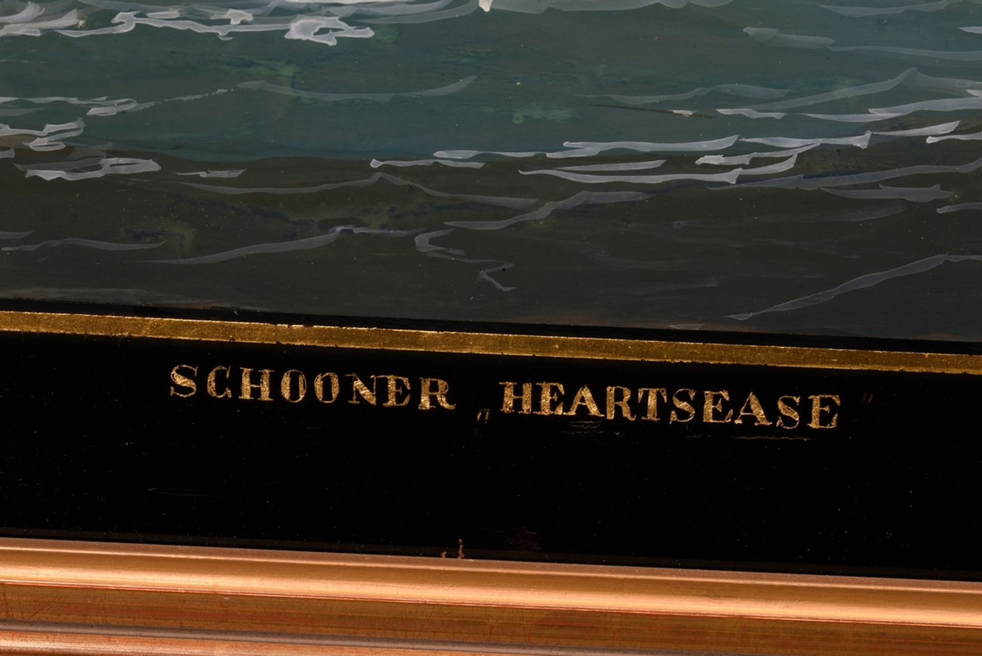 Lütgen, Uwe (*1944) Captain's picture/ship portrait "Schooner Heartsease" 1976, gouache/glass paint - Image 3 of 4