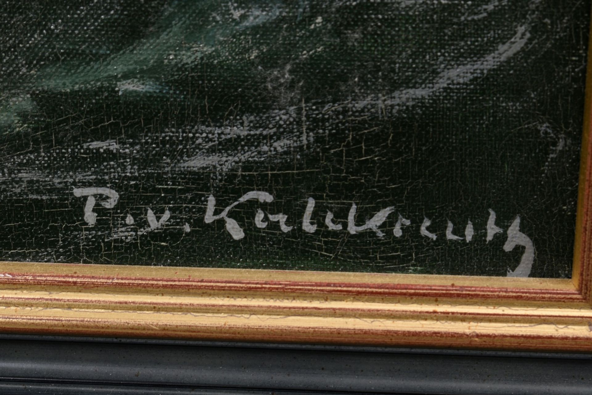 Kalckreuth, Patrick v. (1892-1970) "High Seas", oil/canvas, b.r. sign., verso on stretcher inscr.,  - Image 3 of 5