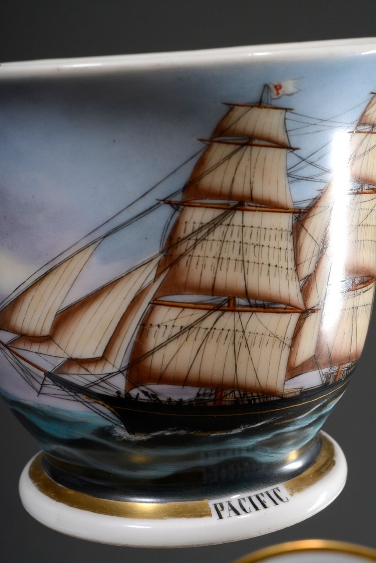 Captain's cup/UT: Brigg "Pacific", built by Schau & Oltmanns/Geestemünde 1860, captains: T. Fedders - Image 4 of 7