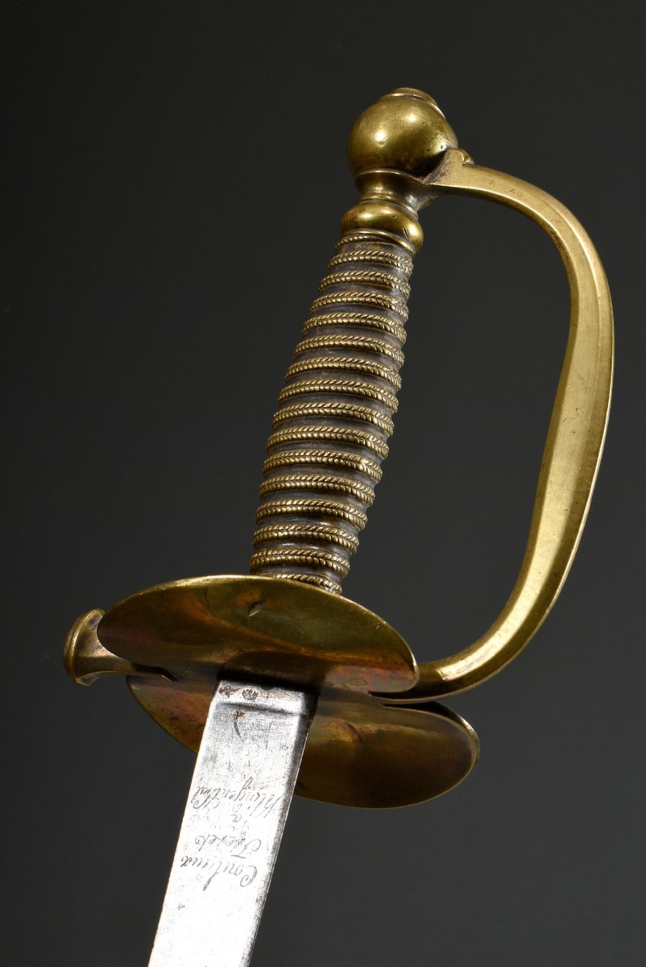 French sword for grenadier officers with a three-edged blade by "Coulaux Freret á Klingenthal" and 