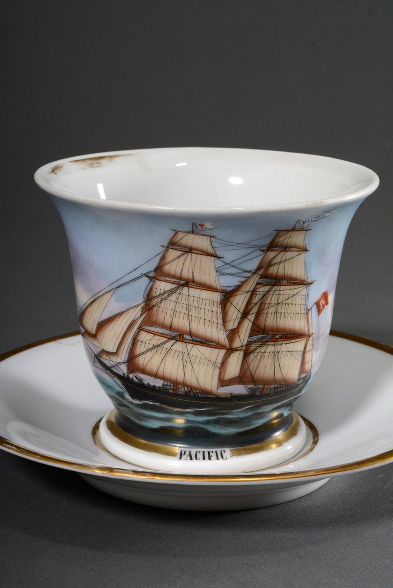 Captain's cup/UT: Brigg "Pacific", built by Schau & Oltmanns/Geestemünde 1860, captains: T. Fedders - Image 2 of 7