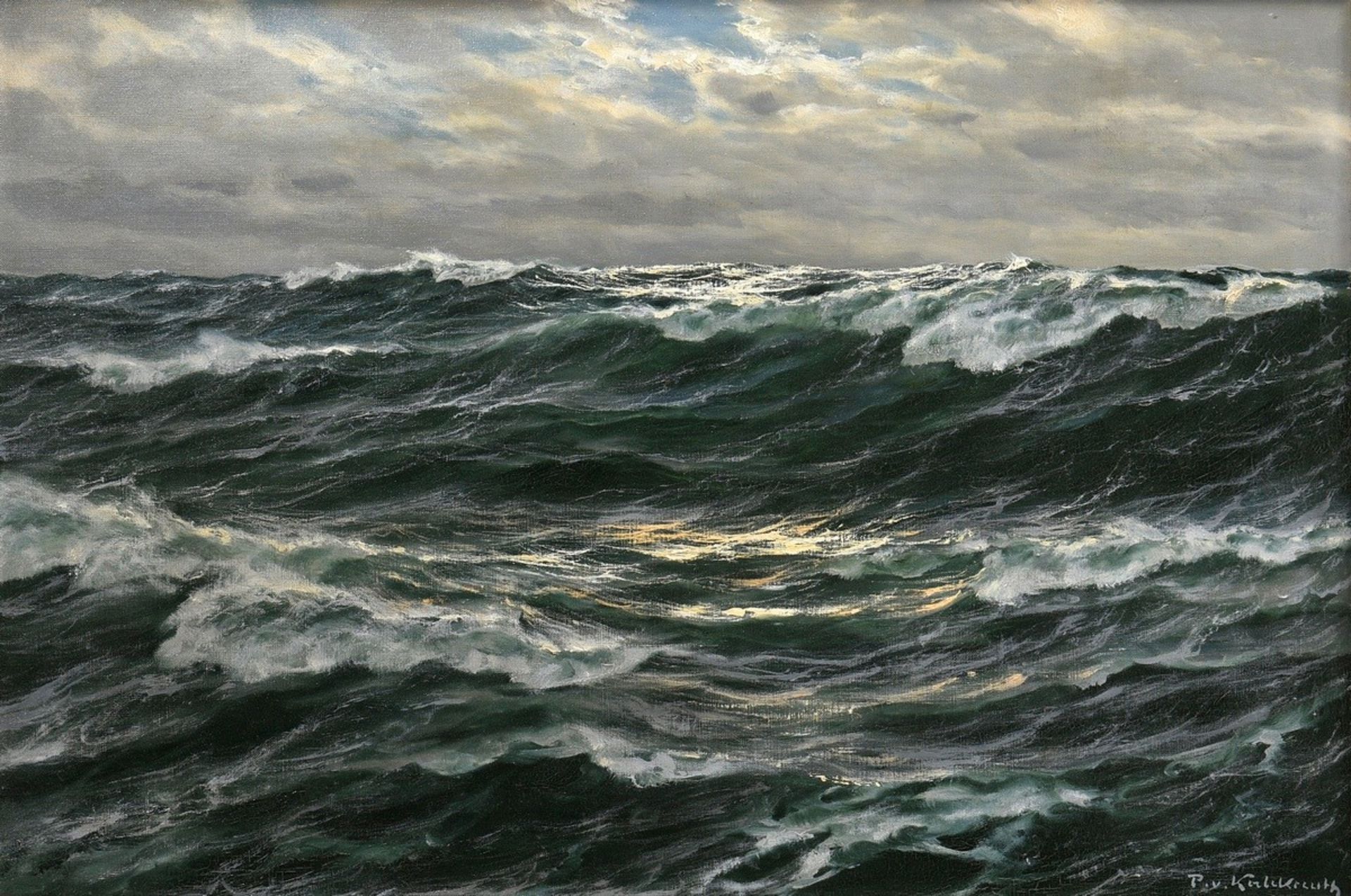 Kalckreuth, Patrick v. (1892-1970) "High Seas", oil/canvas, b.r. sign., verso on stretcher inscr., 