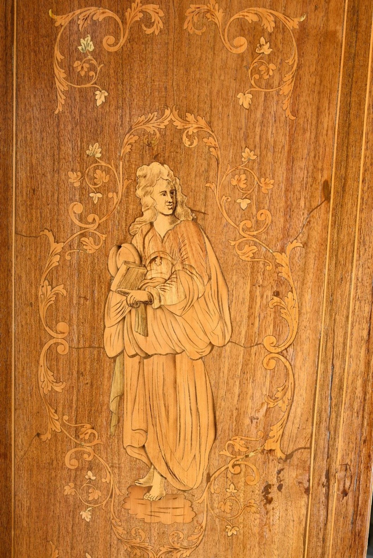 Splendid single-door cabinet with detailed inlays "Allegorical female figures" in classicistic orna - Image 10 of 13