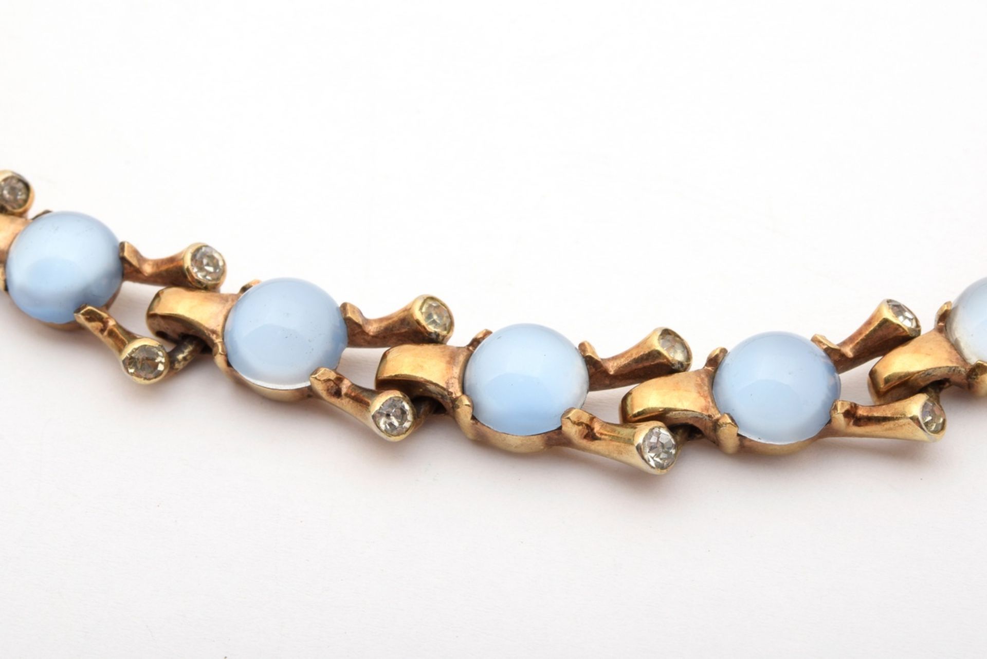 6 pieces of gold-plated light blue/beige fashion/costume jewellery made of glass and artificial pea - Image 11 of 12