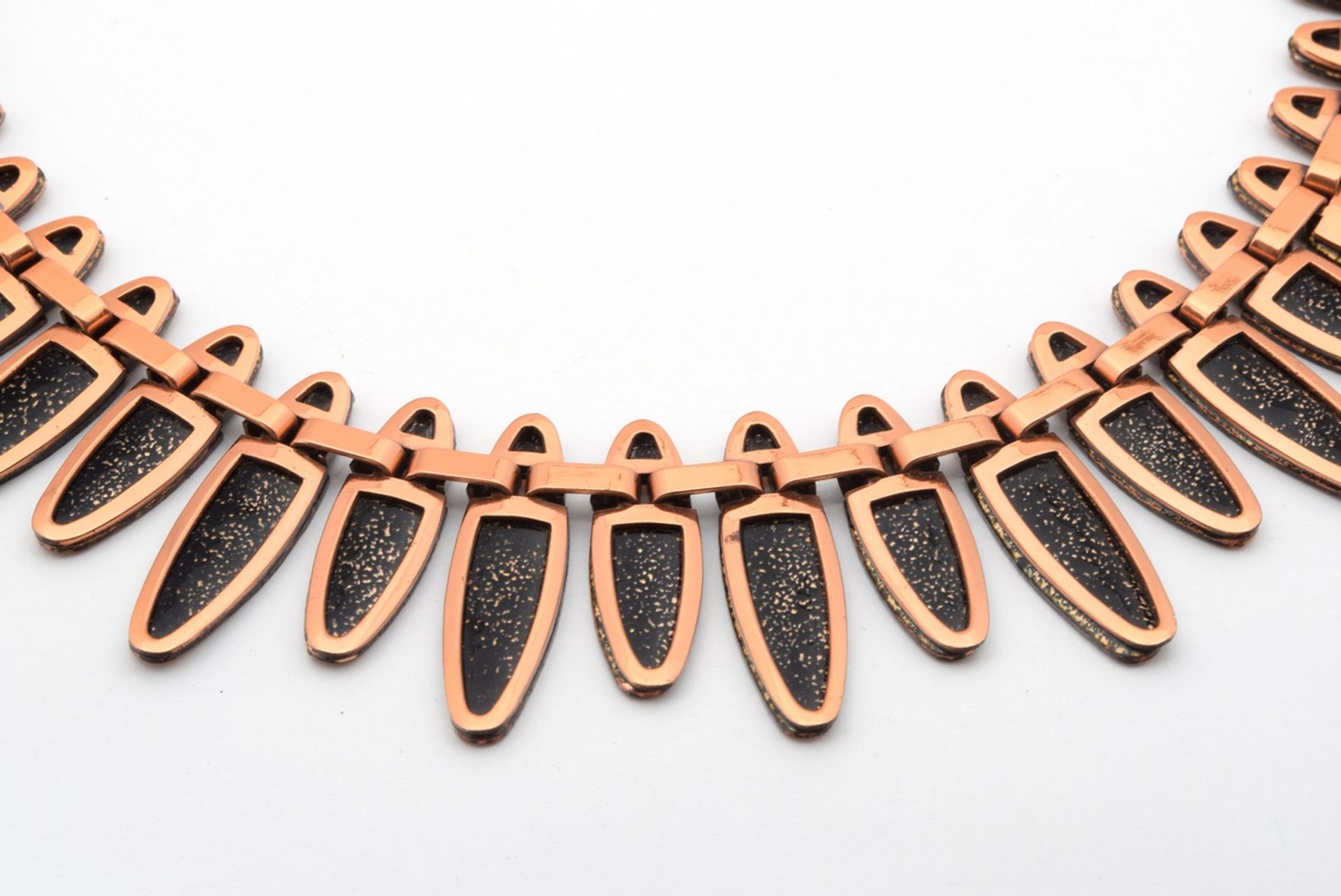 7 pieces of copper costume jewellery, partly enamelled, around 1960: set, signed "Matisse" = 1x nec - Image 6 of 14