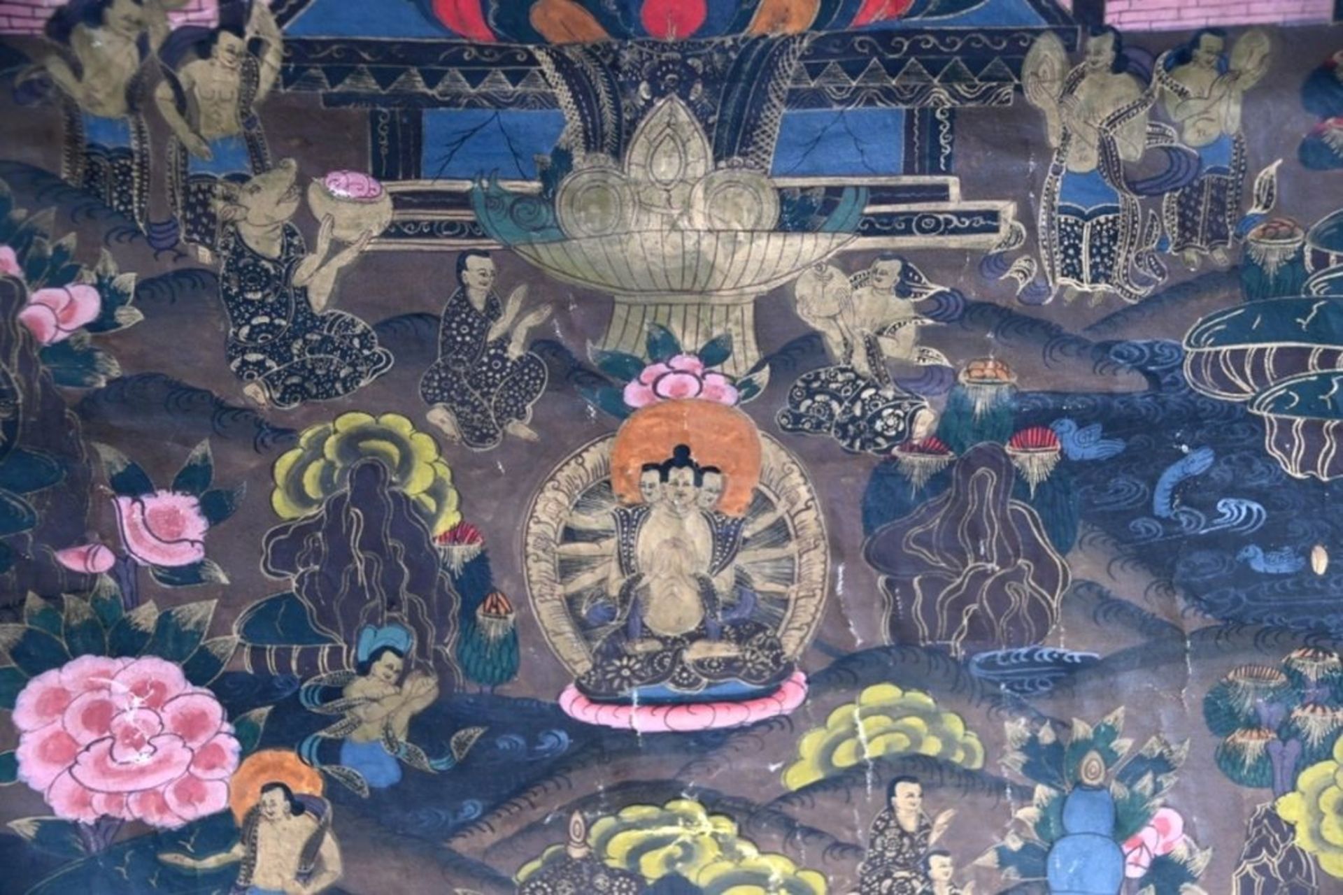 THANGKA MIT BUDDHADARSTELLUNG - Bild 3 aus 5