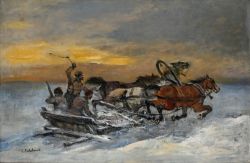 SUHRLANDT "Pferdeschlitten im Winter"