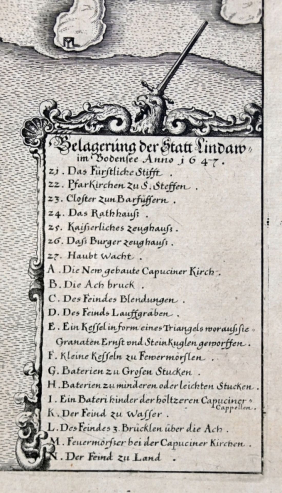 LINDAU "Belagerung der Statt Lindaw im Bodensee Anno 1647" - Bild 5 aus 5