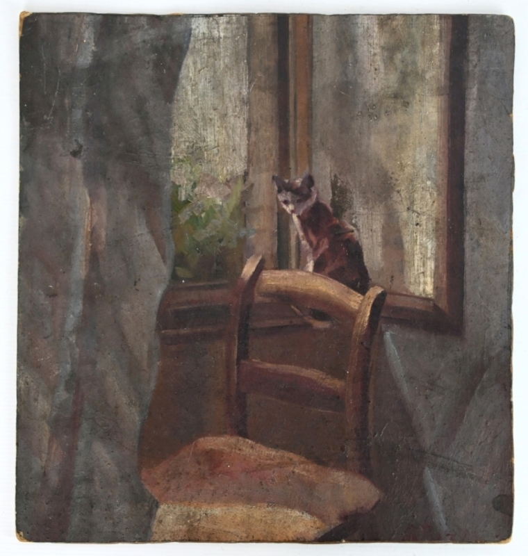 PUTZ Leo "Katze auf Fensterbank/Landschaft" - Image 2 of 4