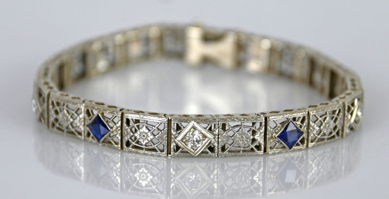 ARMBAND mit zwei Diamanten und zwei Saphiren - Image 2 of 6