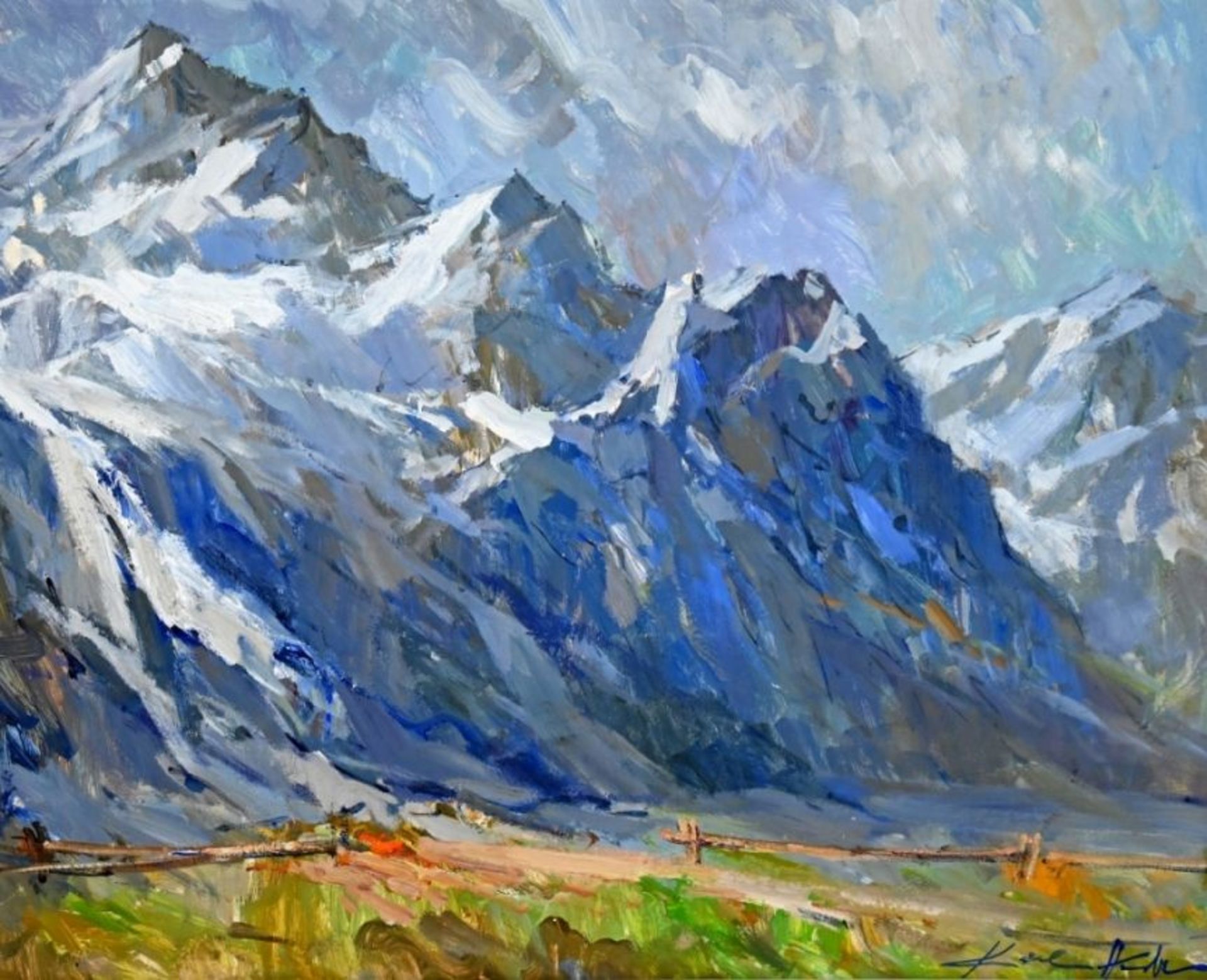 HODR Karel "Alpenansicht mit Gletscher"