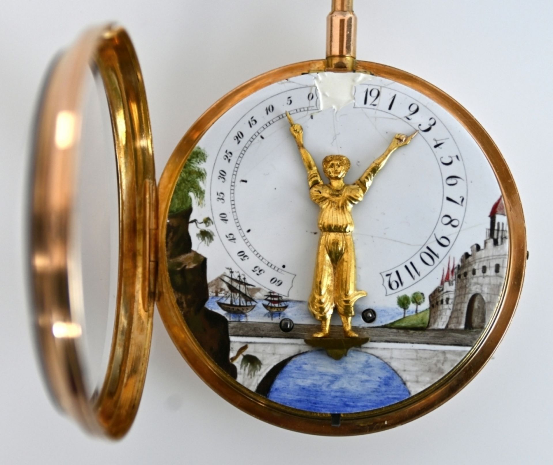 TASCHENUHR  Goldgehäuse 18ct, 19. Jahrhundert - Bild 4 aus 9