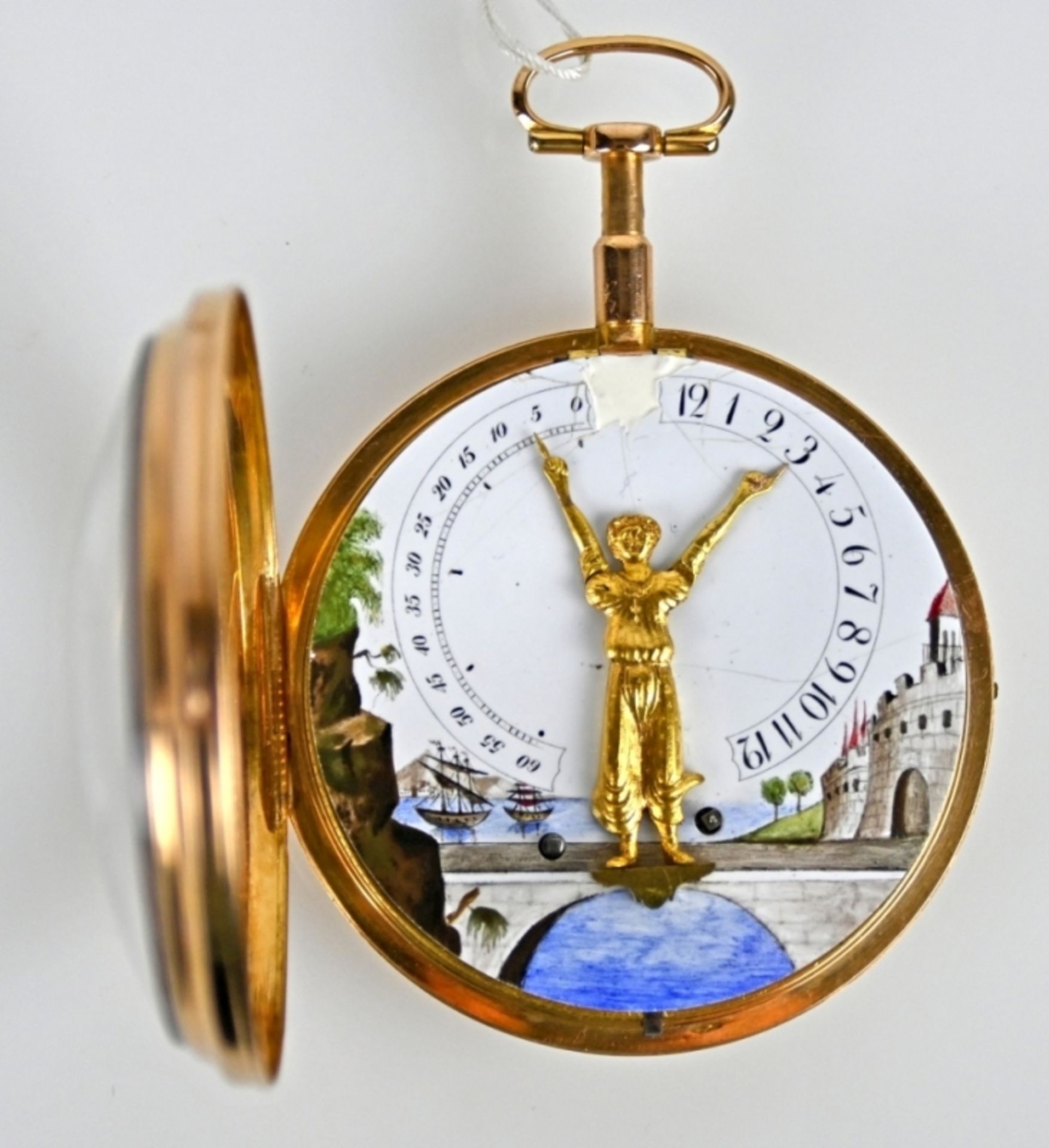 TASCHENUHR  Goldgehäuse 18ct, 19. Jahrhundert - Bild 3 aus 9