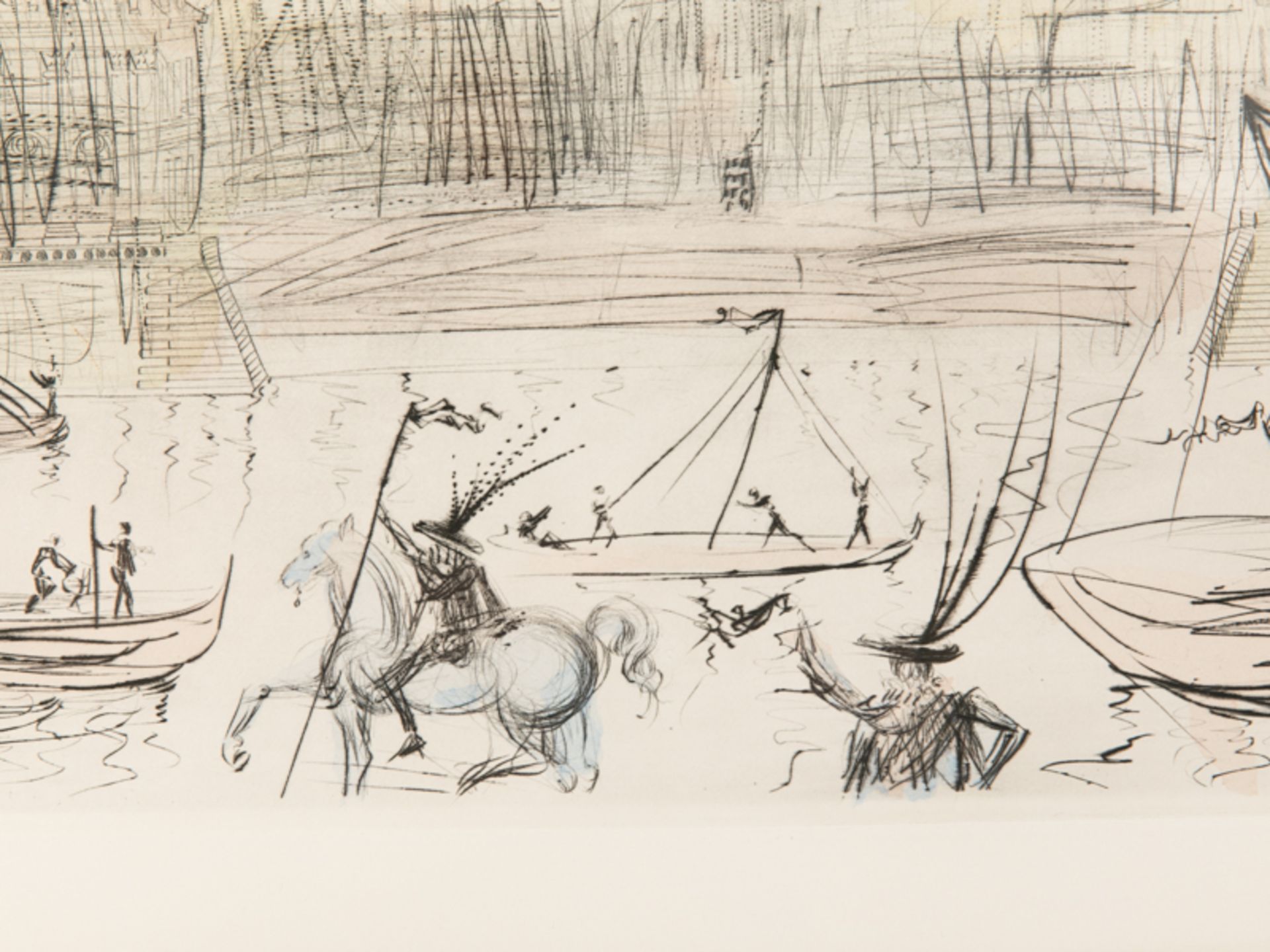 Dali, Salvador (1904 - 1989). Farbradierung, aquarelliert, "L' Academie des Beaux Arts (Paris)", - Image 3 of 5
