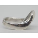 Ring in modernem Design, Alain Duclos, Frankreich, 1970er Jahre. 950/-Silber, ca. 10g; massiv