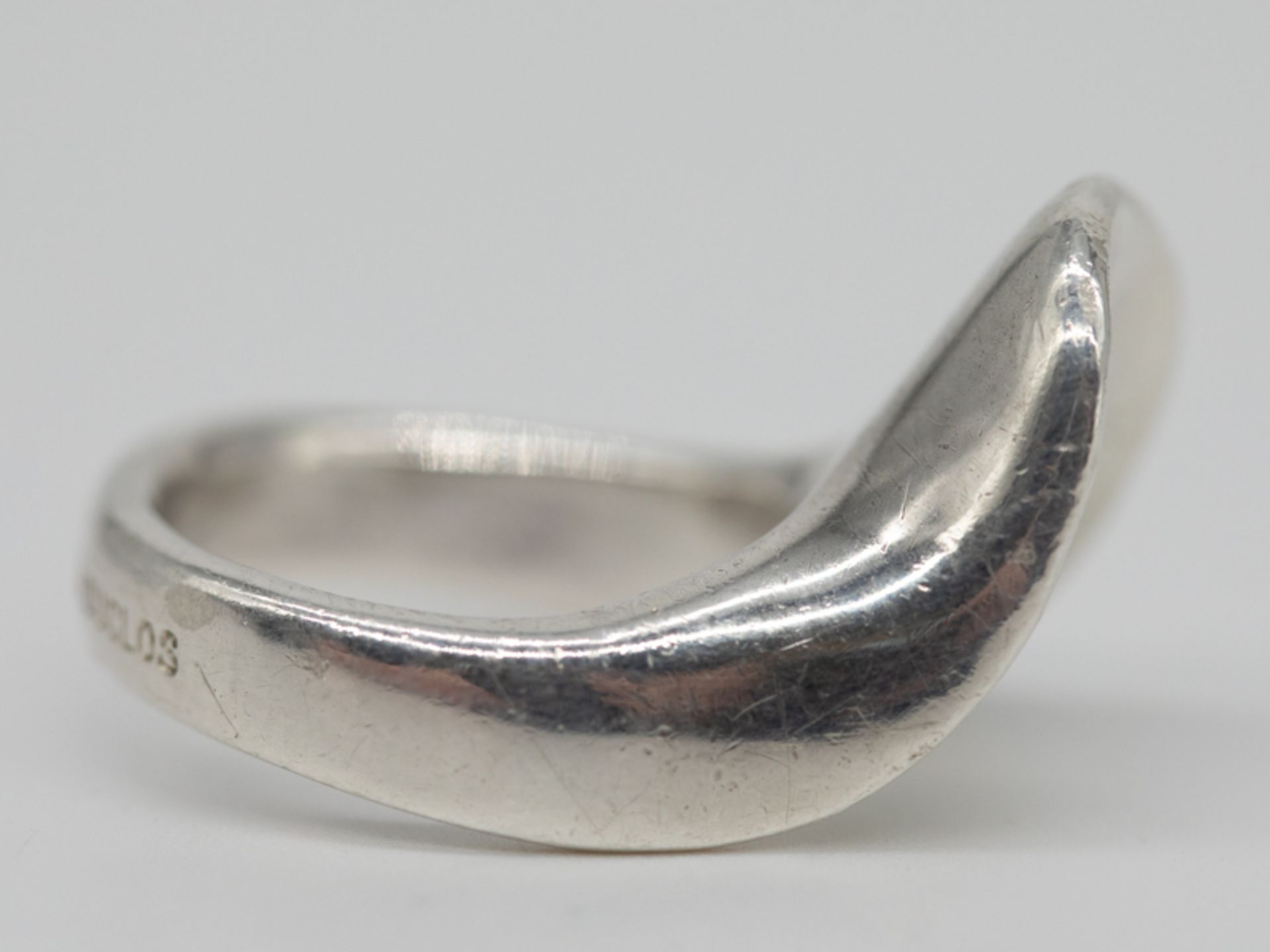 Ring in modernem Design, Alain Duclos, Frankreich, 1970er Jahre. 950/-Silber, ca. 10g; massiv