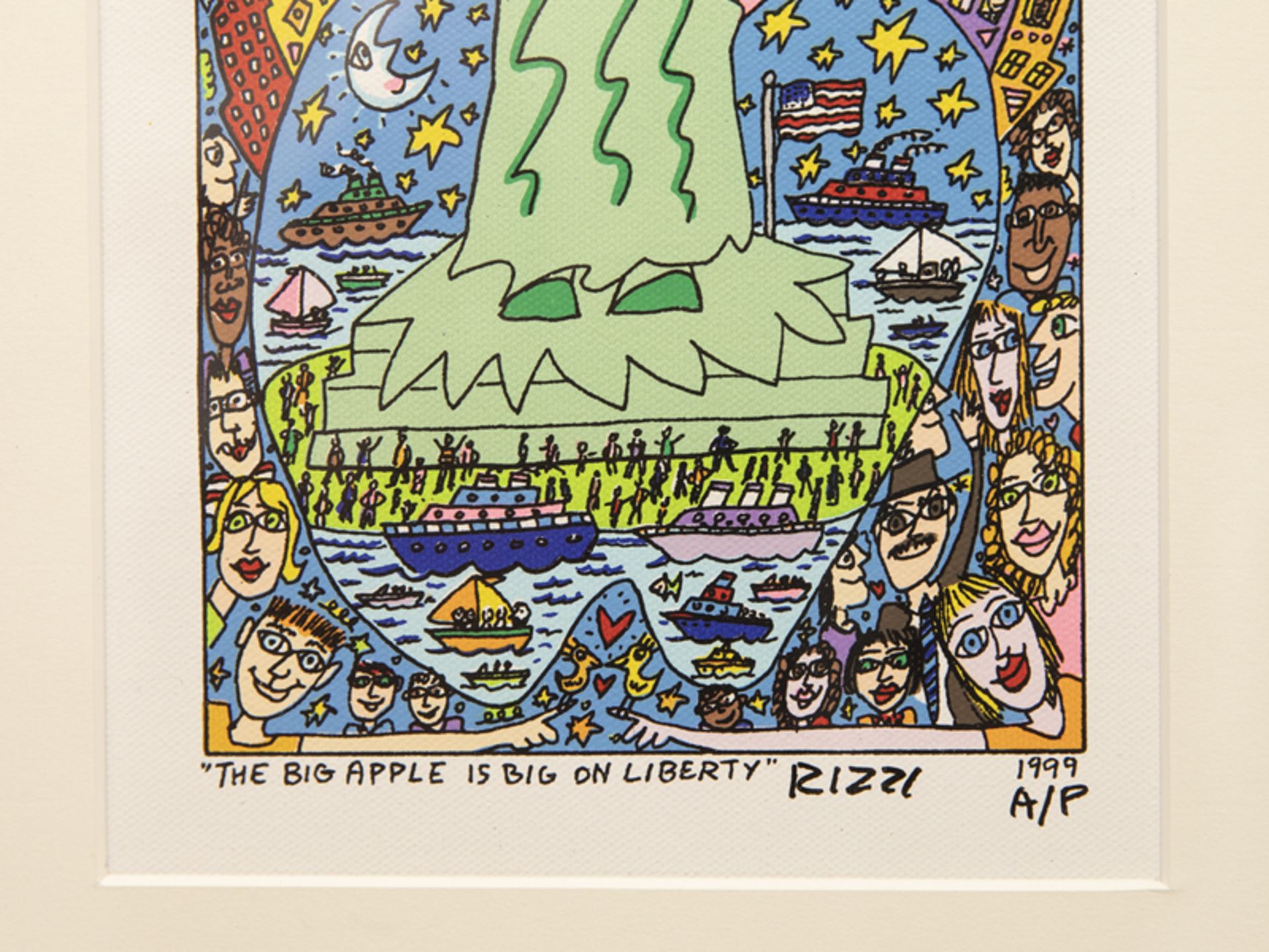 Rizzi, James (1950 - 2011). Farbserigraphie "The Big Apple is big on Liberty", 1999; unten rechts - Image 2 of 3