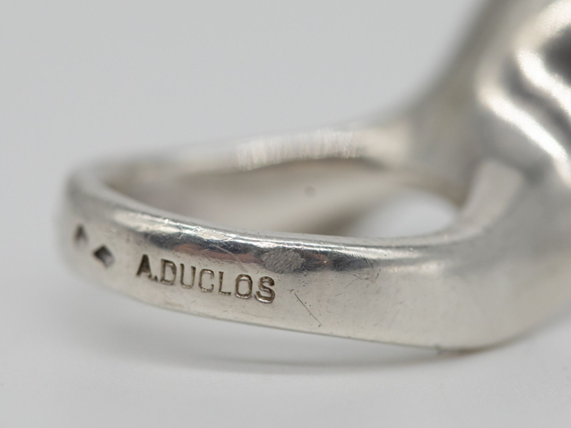 Ring in modernem Design, Alain Duclos, Frankreich, 1970er Jahre. 950/-Silber, ca. 10g; massiv - Bild 3 aus 6