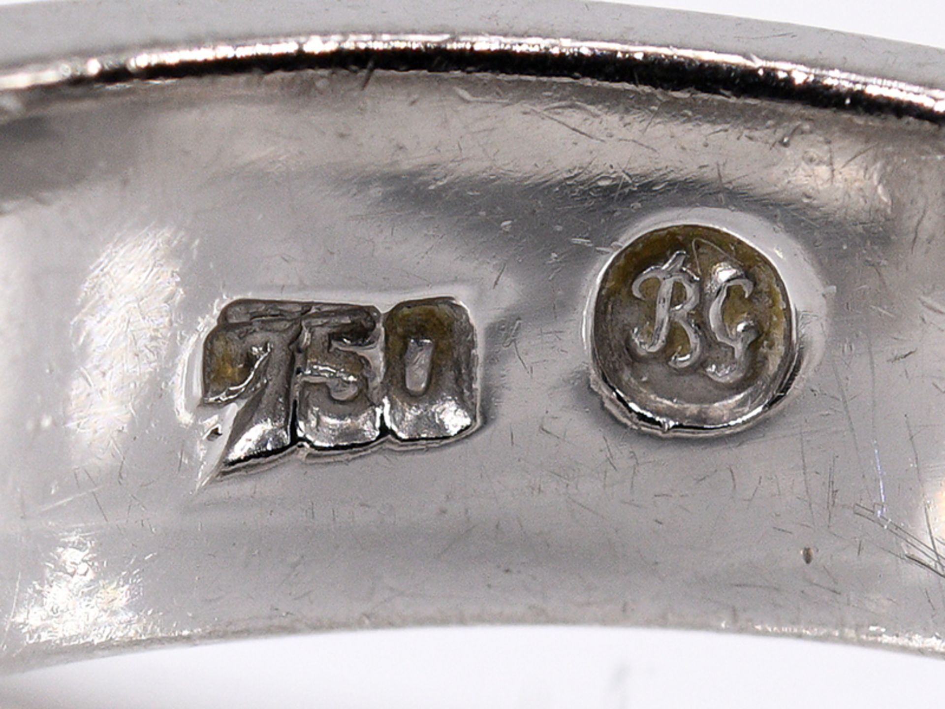 Bandring mit rosa Beryll (Morganit) ca. 5 ct, 21. Jh. 750/- Weißgold. Gesamtgewicht ca. 13 g. - Bild 4 aus 6