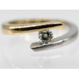 Ring mit Brillant ca. 0,23 ct, 21. Jh.