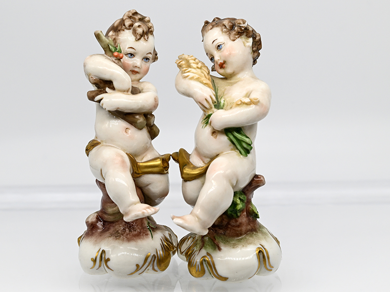 Paar Putto-Porzellanfiguren als Jahreszeiten-Allegorien, Entwurf v. Giuseppe Cappé, Capodimonte, Nea - Image 2 of 5