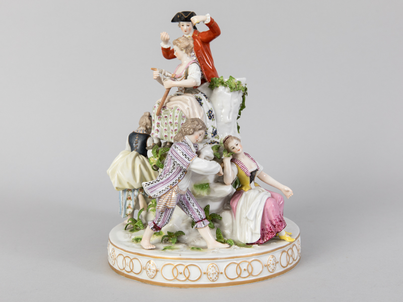 Porzellanfigurengruppe "Allegorie der Liebe", Meissener Modell nach M.V. Acier, Frankenthaler Marke, - Image 7 of 12