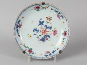 Teller mit Blau- u. "Famille rose"-Dekor, China, um 1800.