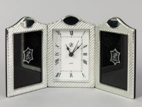 3-gliedrige Uhrenwecker-/Photorahmenkombination, Design Isabel Cabanillas, Ende 20. Jh.