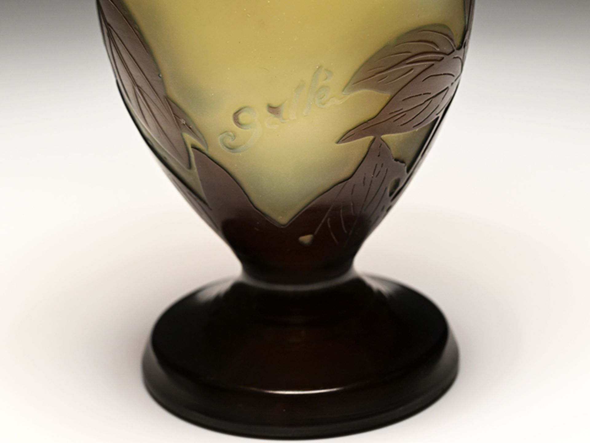 Kleine Art-nouveau-Vase "Pervenches", Emile Gallé-Werkstatt, Nancy, 1906 - 1914. - Image 4 of 8