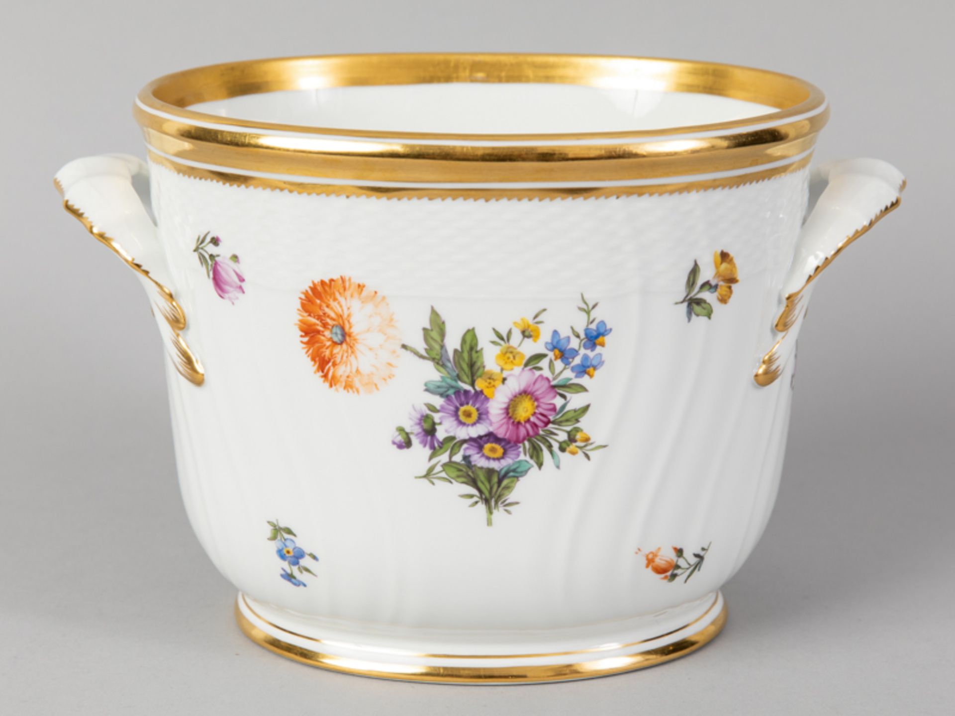 Flaschenkühler bzw. Cachepot, "Sächsische Blume", Royal Copenhagen, 20. Jh. - Image 3 of 4