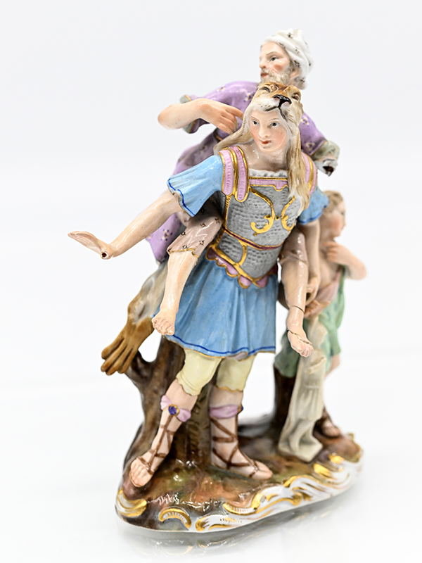 Porzellanfigurengruppe "Aeneas rettet Anchises u. Ascanius", Meissen, 2. Hälfte 19. Jh. (restauriert