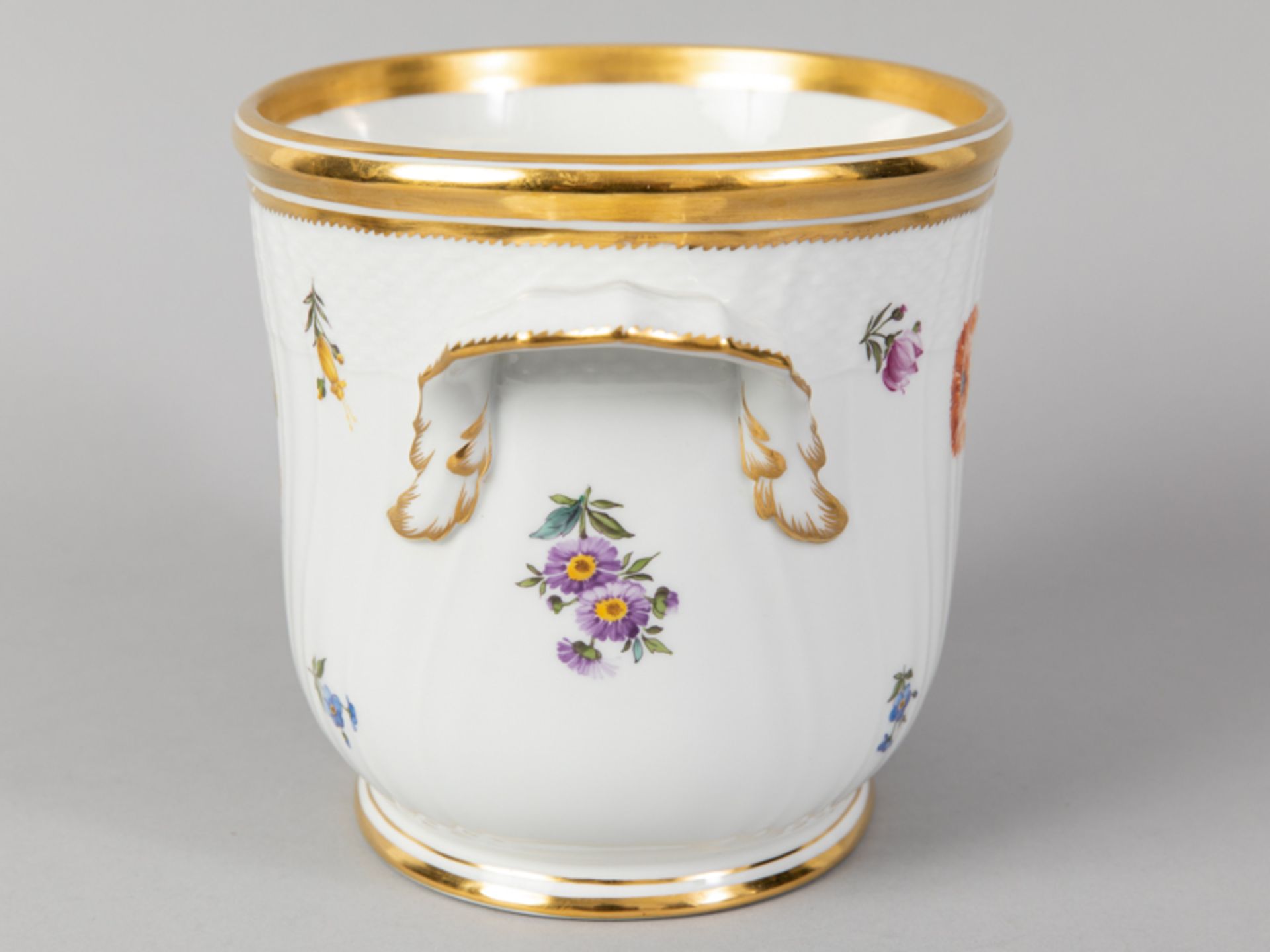 Flaschenkühler bzw. Cachepot, "Sächsische Blume", Royal Copenhagen, 20. Jh. - Bild 2 aus 4