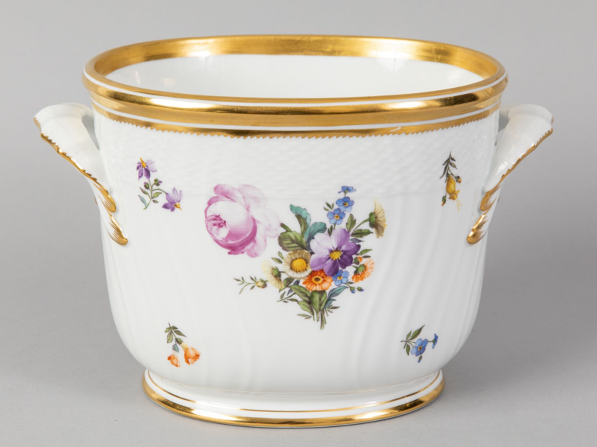 Flaschenkühler bzw. Cachepot, "Sächsische Blume", Royal Copenhagen, 20. Jh.