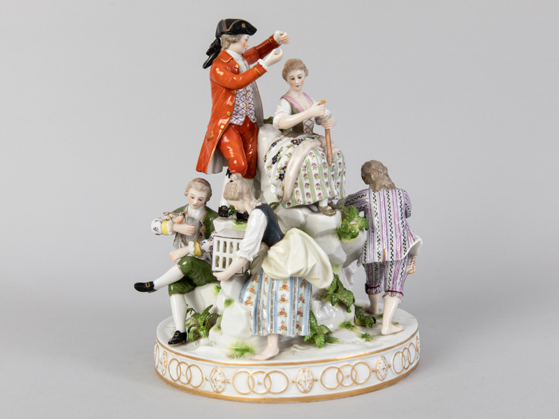 Porzellanfigurengruppe "Allegorie der Liebe", Meissener Modell nach M.V. Acier, Frankenthaler Marke, - Image 8 of 12
