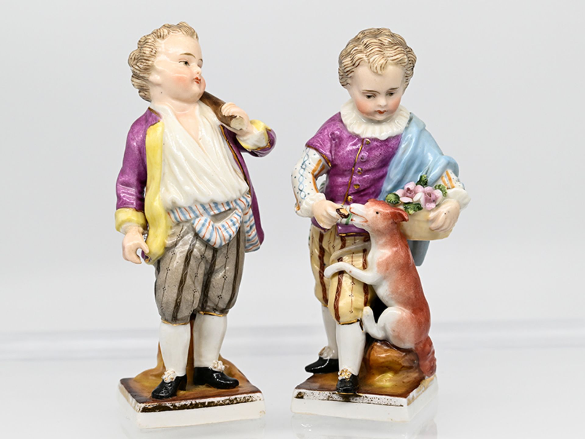 Paar Porzellanfiguren "Gärtnerkinder", Sitzendorf, 2. Hälfte 19. Jh.