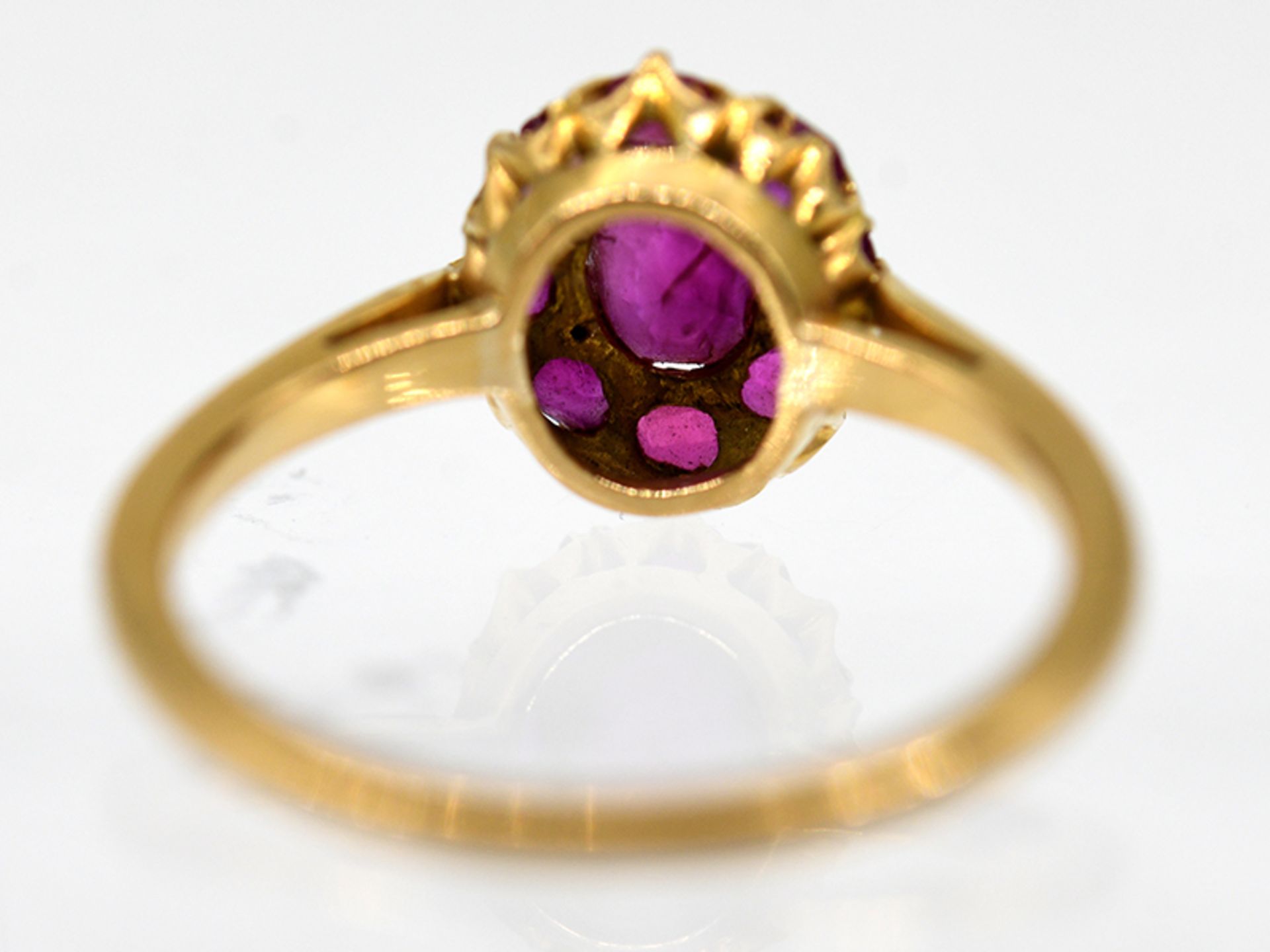 Ring mit Rubinen, indische Goldschmiedearbeit, 20. Jh. - Bild 3 aus 3