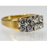 Ring mit 8 Brillanten, zus. ca. 1,12 ct, 80- er Jahre.