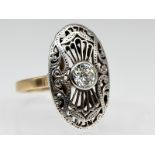 Ring mit Altschliff-Diamant ca. 0,50 ct, um 1900.