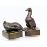 Paar figürliche Kleinbronzen "Enten", 20. Jh.