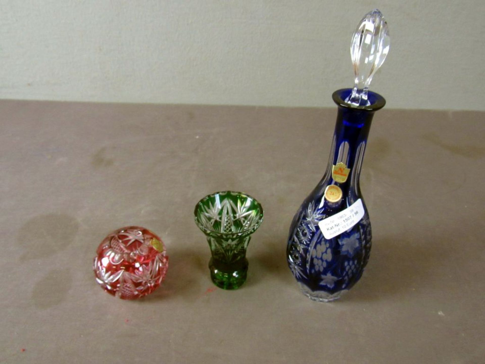 Drei Teile Bleikristallglas Karaffe - Image 2 of 8
