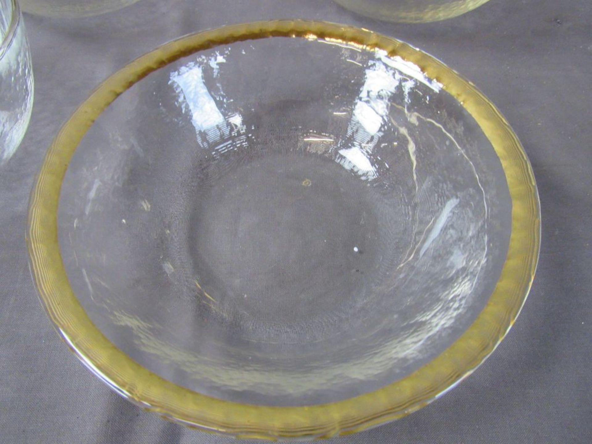 Glasschalen schwer mit Goldrand - Image 5 of 8