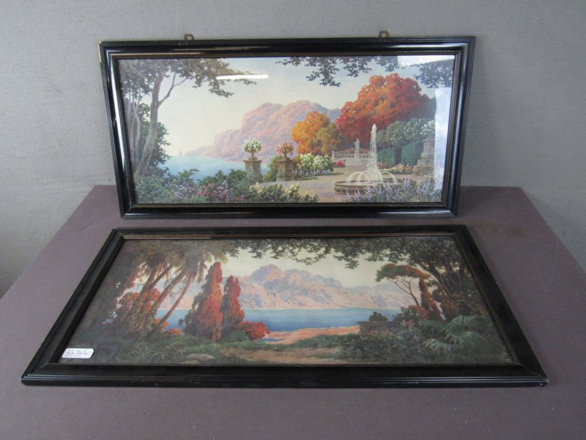 Zwei Kunstdrucke um 1920 Parkansichten